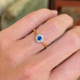 Antique, Edwardian sapphire & diamond cluster ring