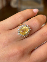 Vintage, 1970s yellow sapphire cluster ring