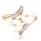 Antique, Art Nouveau pearl toi et moi ring