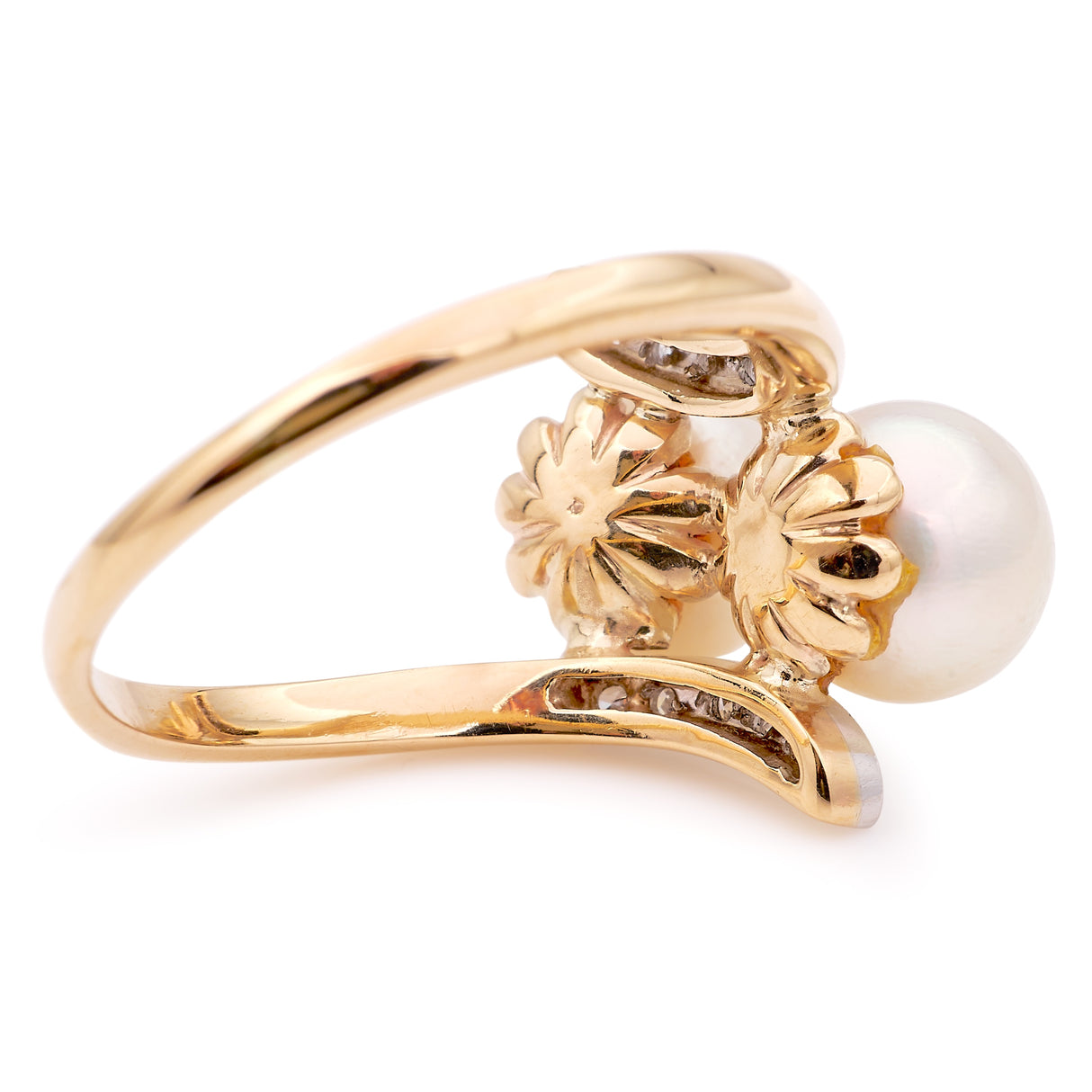 Antique, Art Nouveau pearl toi et moi ring