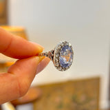 Antique, Early Victorian 9.65ct sapphire & diamond cluster ring