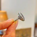 Antique, Early Victorian 9.65ct sapphire & diamond cluster ring