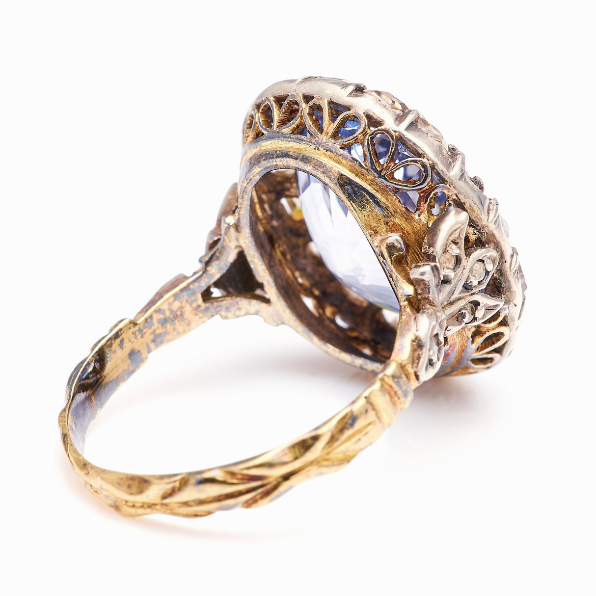 Antique, Early Victorian sapphire & diamond cluster ring