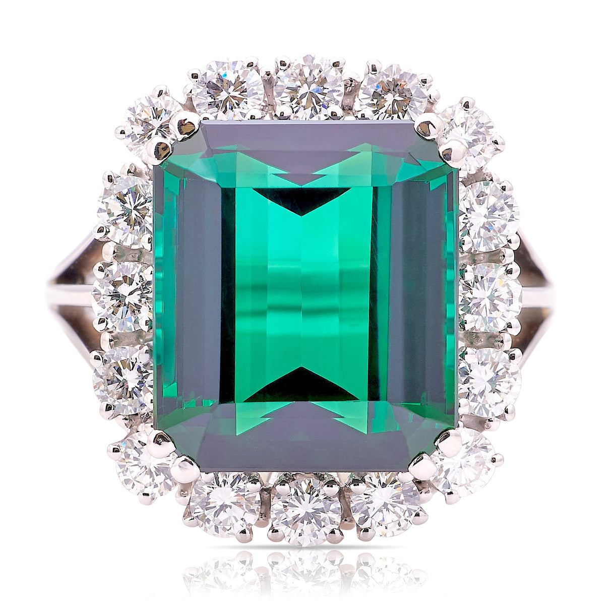 Vintage, 1980s tourmaline & diamond cocktail ring