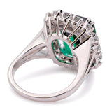 Vintage, 1950s 10ct chrome green tourmaline & diamond cocktail ring