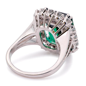 Vintage, 1950s 10ct chrome green tourmaline & diamond cocktail ring