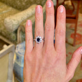 Vintage, 1950s sapphire & diamond cluster ring