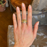 Vintage 1950s old-cut diamond lion’s head ring with diamond-set eyes