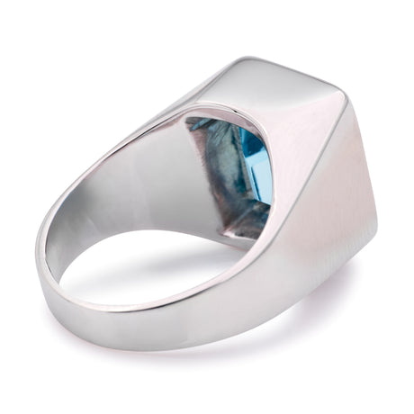 Vintage, 1980s aquamarine-set signet ring