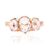 Antique, 1900s rose-cut diamond three-stone ring