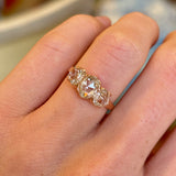 Antique, 1900s rose-cut diamond three-stone ring