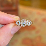 Antique, 1900s rose-cut diamond three-stone ring