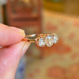 Antique, 1900s rose-cut diamond three-stone ring