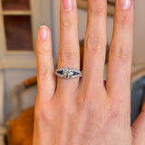 Vintage, Art Deco 2.44ct tinted old-cut diamond & sapphire ring