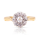 Vintage, 1940s diamond cluster ring