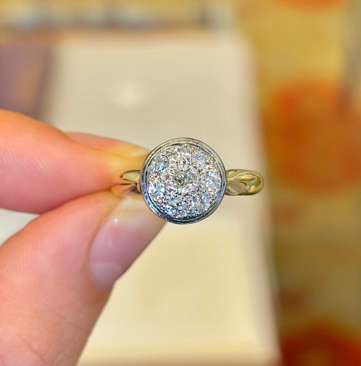 Vintage, 1930s old-cut diamond cluster ring