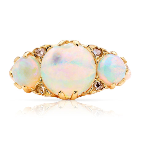 Antique, Victorian opal three-stone ring