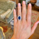 Vintage, 1950s sapphire & diamond cluster ring
