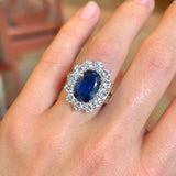 Vintage, 1950s sapphire & diamond cluster ring