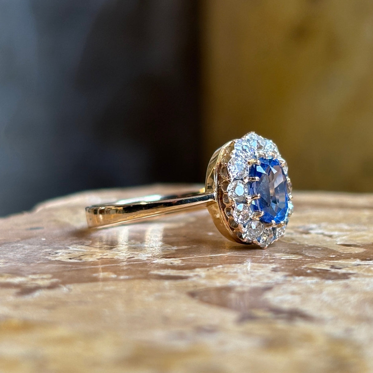 Antique, Edwardian sapphire & diamond cluster ring