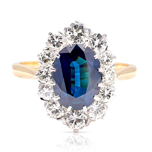Antique, Edwardian sapphire & diamond cluster ring