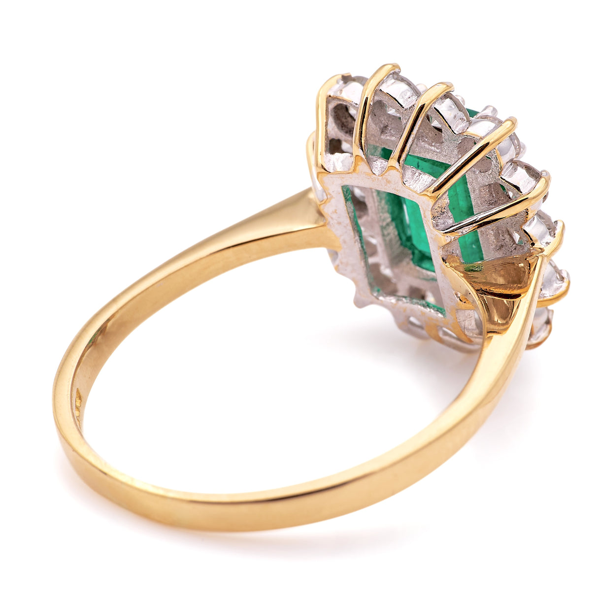 Vintage, 1970s emerald & diamond cluster ring