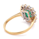 Vintage, 1970s emerald & diamond cluster ring