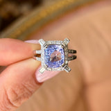 Vintage, Art Deco ceylon sapphire & diamond cluster ring