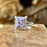 Vintage, Art Deco ceylon sapphire & diamond cluster ring