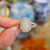 Antique, Victorian opal & diamond cluster ring