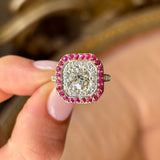 Vintage, Art Deco diamond & ruby cluster ring