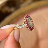 Vintage, Art Deco diamond & ruby cluster ring