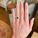 Antique, Edwardian sapphire & diamond three-stone ring