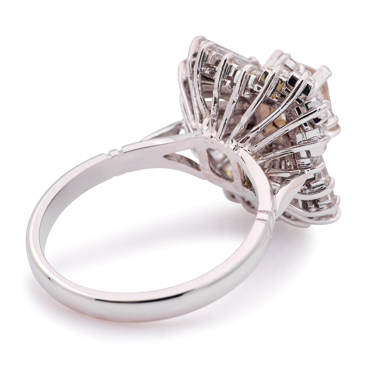 Vintage, 1950s diamond ballerina cocktail cluster ring