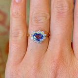 Vintage, 1980s sapphire & diamond cluster ring