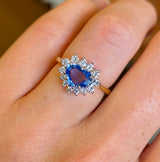 Vintage, 1980s sapphire & diamond cluster ring
