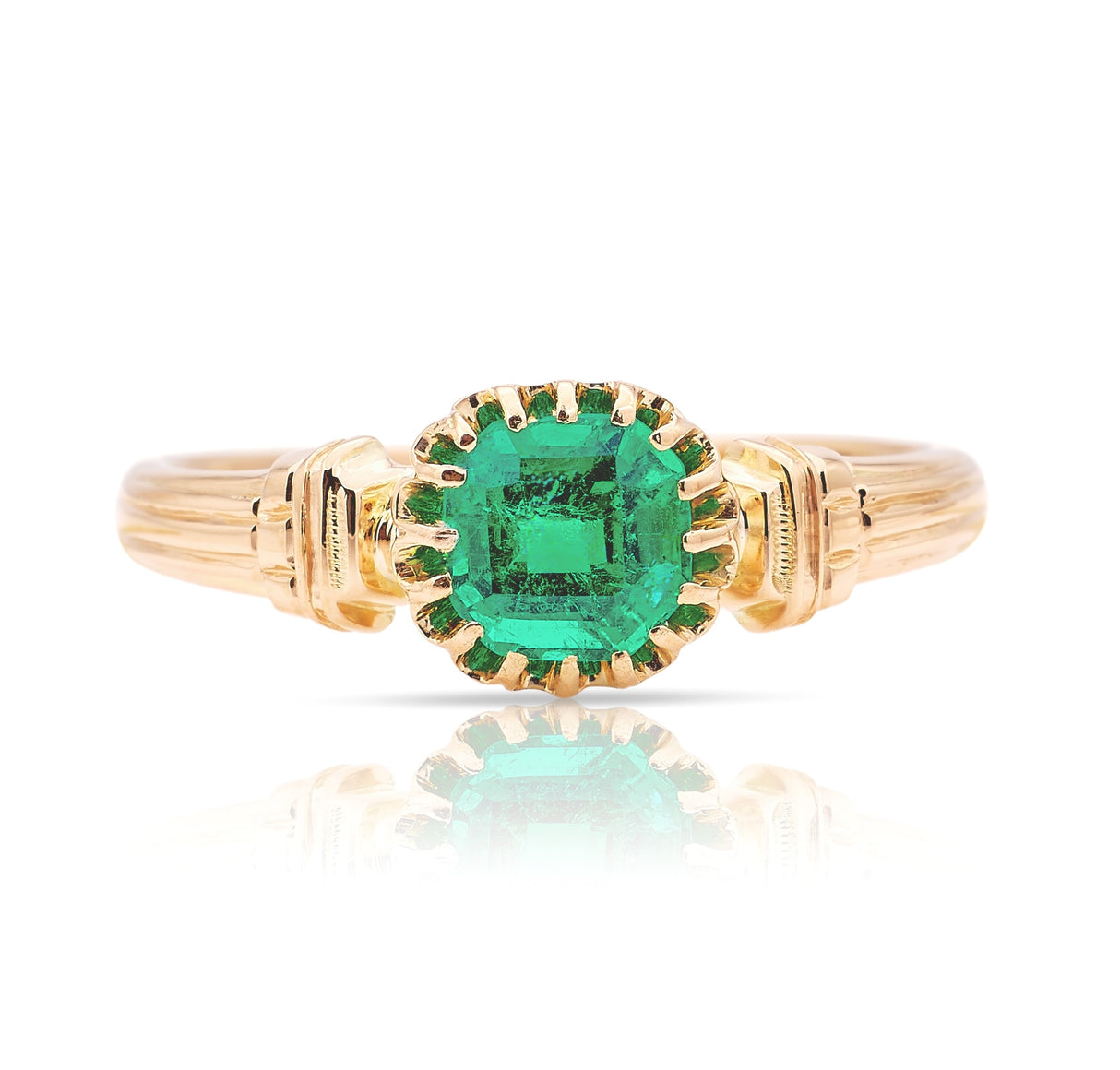 Antique, Edwardian emerald solitaire ring