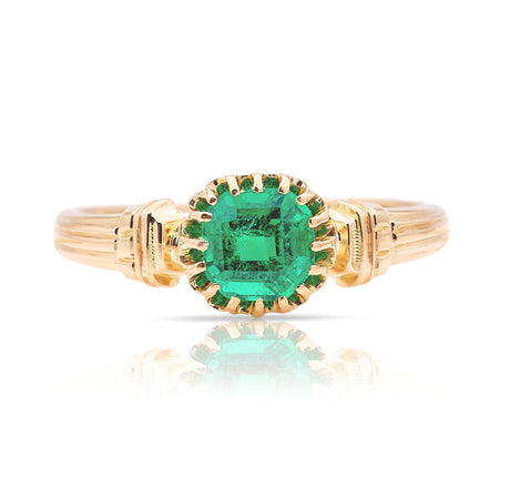 Antique, Edwardian emerald solitaire ring
