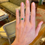 Antique, Edwardian emerald solitaire ring