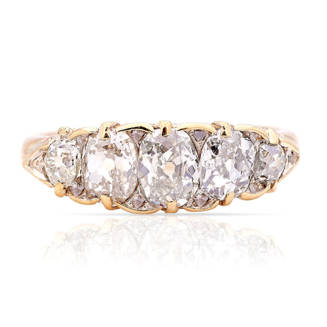Antique, Victorian half hoop diamond ring