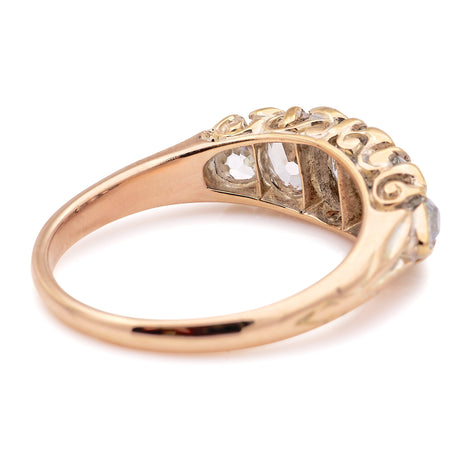 Antique, Victorian half hoop diamond ring