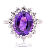 Vintage, 1960s amethyst & diamond cluster ring