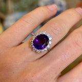 Vintage, 1960s amethyst & diamond cluster ring