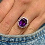 Vintage, 1960s amethyst & diamond cluster ring