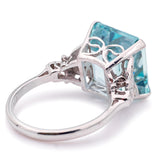Vintage, Art Deco aquamarine & diamond cocktail ring