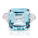 Vintage, Art Deco aquamarine & diamond cocktail ring
