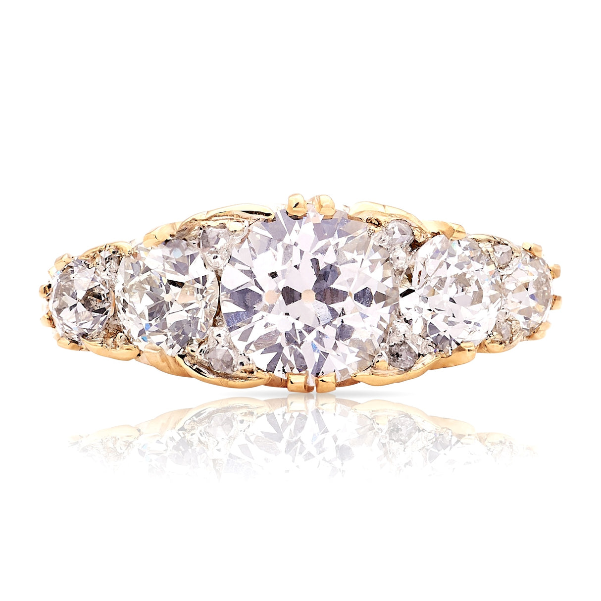 Antique, Victorian five-stone diamond ring