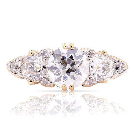 Antique, Victorian three-stone diamond ring