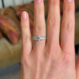 Antique, Victorian three-stone diamond ring