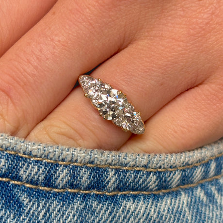 Antique, Victorian three-stone diamond ring